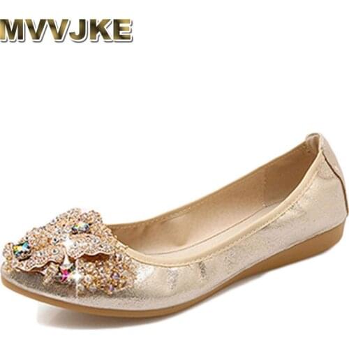 MVVJKEBallerina Flats Slip on Rhinestone Women Flats Shoes Casual Ladies Loafers Boat Shoes Egg roll plus size drop shippingE070