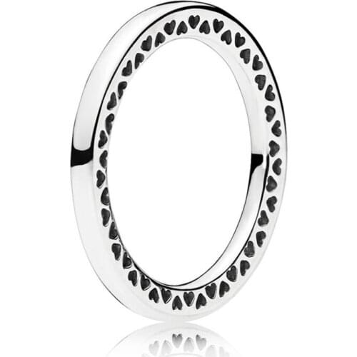 100% 925 Sterling Silver Rings for Women Classic Hearts of Ring Original Jewelry Party Gift Bague Femme anillos