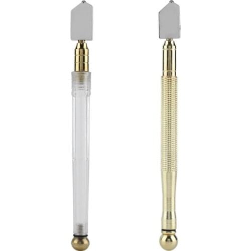 1 pcs Yellow Glass cutter Supercutter Metal Handle Straight Head Glass Cutter for Cutting Glass Tiles Mirror Tiling Tools