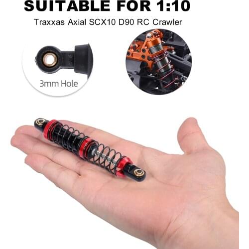 2PCS 90mm Aluminium Car Damper Shock Absorber CNC Machining Aluminum Part for 1/10 Traxxas Axial SCX10 D90 Off-road RC Crawler