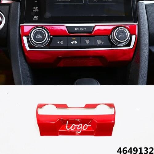 2016 2017 For Honda Civic 10th -Car Air Conditioner Switch panel trim Cover-ABS Matte/Carbon Fibre/Red interior accessories
