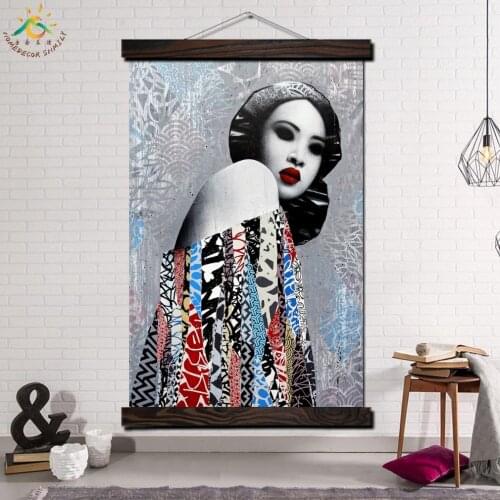 Abstract Woman Art Modern Wall Art Print Pop Picture And Poster Frame Hanging Scroll Canvas Painting Home Decor For Living Room