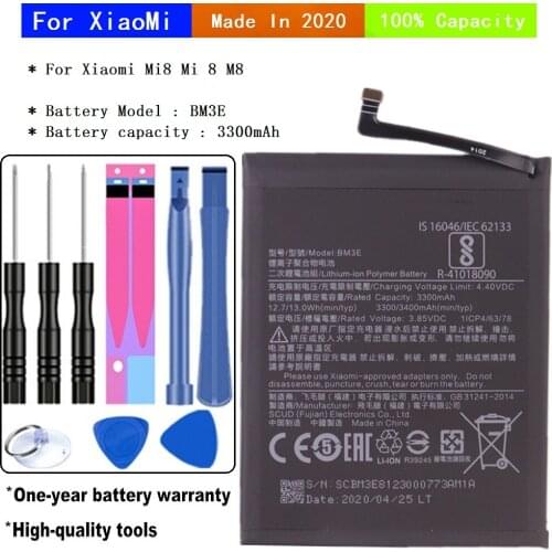 2020 years For Xiao Mi Mobile phone batteries for Xiaomi Mi 8 battery mobile model BM3E 4000mAh Replacement batteries
