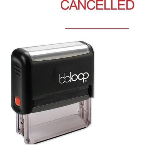 Bbloop Cancelled w/line Style Font and Design Self-Ink