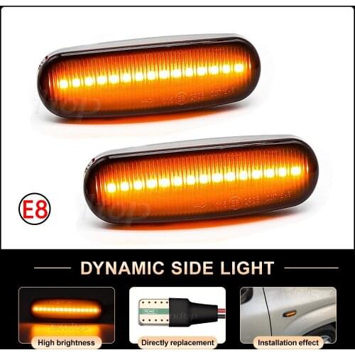 Dynamic LED Side Fender Marker Light Turn Signal Lamp For Fiat Panda Punto Evo Stilo Qubo Peugeot Citroen Lancia Musa(350)