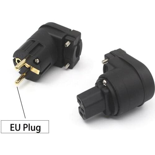 HiFi Elbow Gold plating US/AU/EU Power Plug IEC Connector Hifi CD Filter Speaker Amplifier AC Power Cord Cables Plug