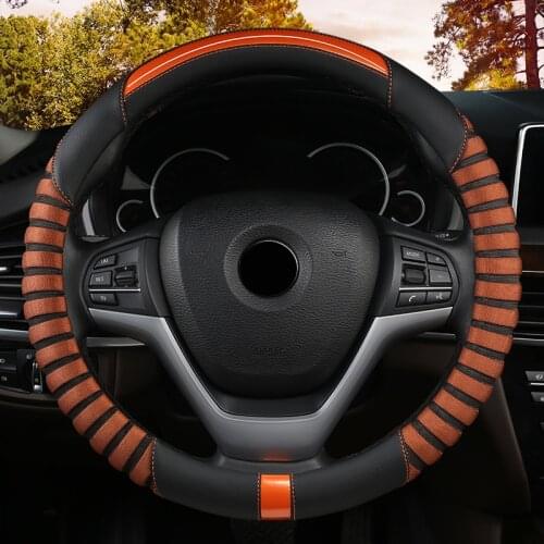 ZHOUSHENGLEE Microfiber Leather Car Steering Wheel Cover For Chevrolet Aveo Captiva Sonic Sail Spark Blazer epica Camaro Equinox
