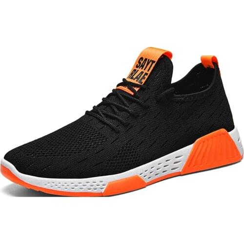 Men Shoes Mesh Shallow Spring/Autumn Lace-Up Solid Designer Sneakers Men Off White Shoes Breathable Non-slip Running Shoes