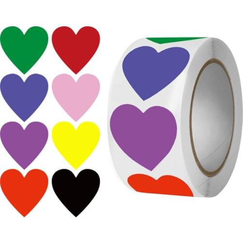500 Pcs Love Heart Sticker Black Pink Seal Labels Christmas Gift Package Decoration Cute Sticker for Kid Children Diary Envelop