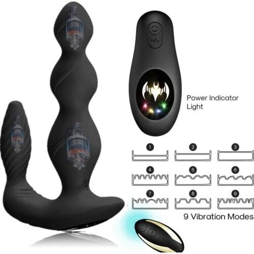 New stimulus wireless remote control anal plug Anal bead prostate massage anal particle male vibrator husband and wife sex toys