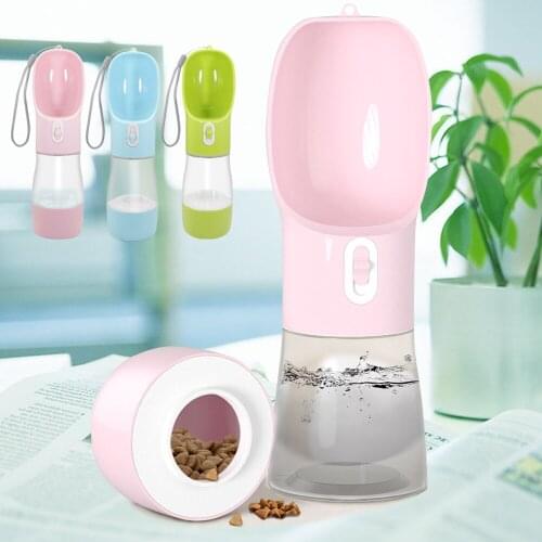 Portable Pet Dog Water Bottle Puppy Cat Drinking Water Bowl Food Feeder for Small Big Dogs Cats Outdoor Travel Pug Pet Supplies