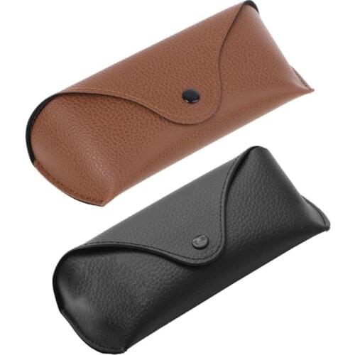 Durable Leather Eye Glasses Sunglasses Shell Hard Case Protector Box Pouch Bag