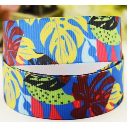 22mm 25mm 38mm 75mm Flower printed Grosgrain Ribbon party decoration 10 Yards X-04458