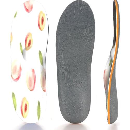 Peach Design High Arch Support Insole Ease Plantillas Fascitis Plantar Foot Pain Orthopedic Inserted Insoles for Men and Women