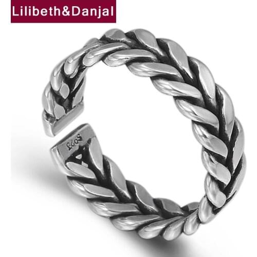 Weave Twist Tail Ring 100% Pure 925 Sterling Silver Vintage Adjustable Ring Women fine jewellery 2020 New Arrival wholesale R023