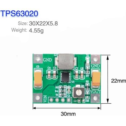TPS63020 Automatic Elevating Voltage Power Supply Module Lithium Battery Low Ripple Voltage Conversion 1.2V-5.5V