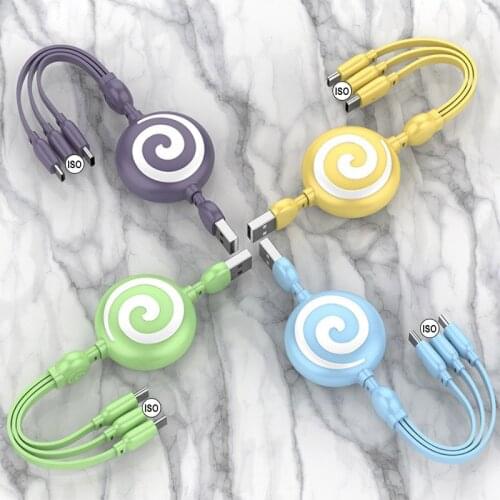 YIFI 3 in 1 USB Charging Cable For iPhone IOS Charging Micro USB Cable For Android TypeC For Mobile Phone Cables and headphones