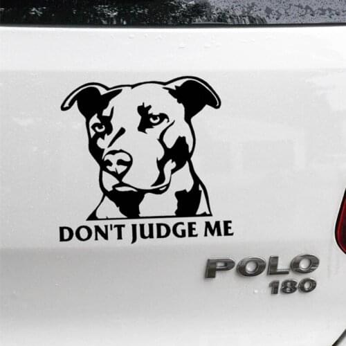 Black/Silver Dog Hound Don't Judge Me Funny Creative Decoration Decals For Trunk Windshield Auto Tuning Styling Vinyl S489