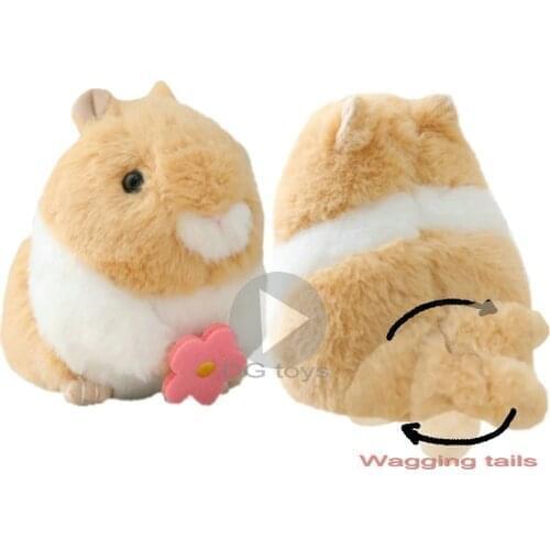 Funny Wind-Up Toys Flower Hamster Clockwork wag tails Hamster Wagging Tails Mouse Toy Unque plush Toys for Children Birthday
