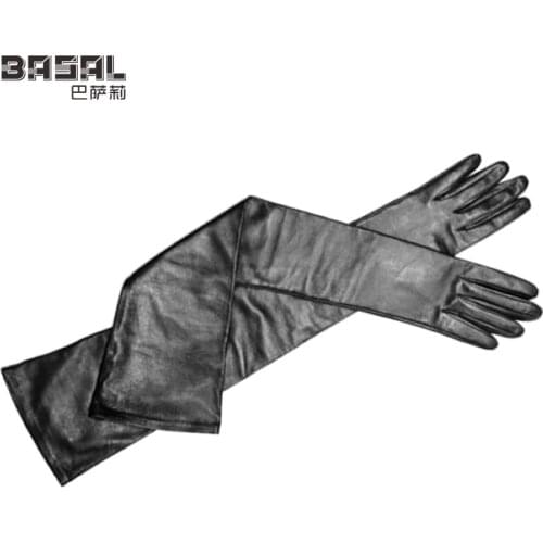 75cm 29.5 Inches Women Super Soft 100% Real Sheepskin Leather Long Opera Evening Driving Gloves