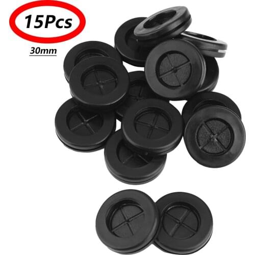 15Pcs Waterproof Protect Wire Tool Double-Sided Round Synthetic Rubber Cables Grommets Kit Wire Protection Firewall Plug Grommet