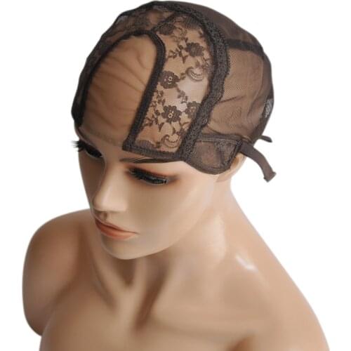 2*4 U Part With Swiss Lace Wig Cap Easier Sew Hair Stretchable Weaving Cap Glueless Wig Caps For Making Wigs