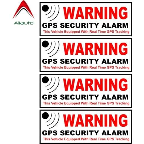 Aliauto 4 X Caution Mark Reflective Car Sticker Warning Gps Security Alarm Accessories PVC Decal for Motorcycle Nissan,10cm*3cm