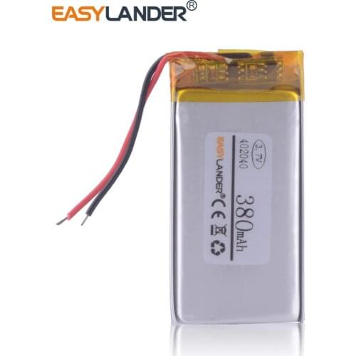 402040 3.7V 380mAh Li- Polymer Battery For mp3 DVR GPS toys Bluetooth Speaker headphone Driving recorder GoGear Mix 042040