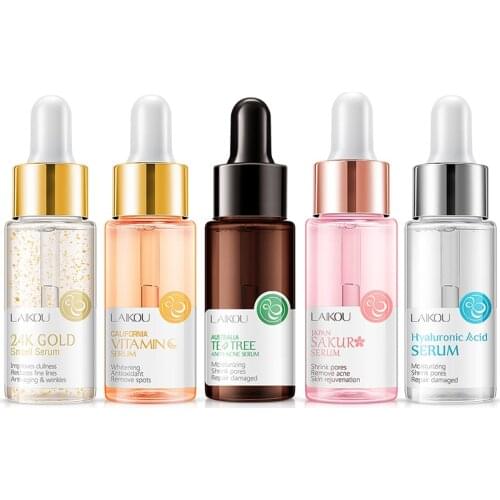 5 Color Serum Hyaluronic Acid Cherry Blossom Vitamin C Nicotinamide Snail Hyaluronic Acid Serum Anti-Wrinkle Cream Moisturizer