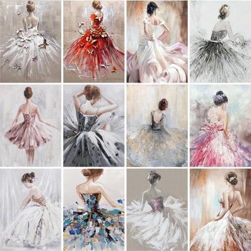 DIY 5D Diamond Embroidery Ballet Woman Full Square Round Girl Diamond Painting Portrait Picture of Rhinestones Mosaic Wall Decor