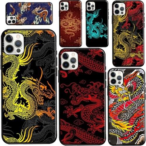 DRAGON TATTOO JAPANESE For iPhone 12 mini 11 Pro Max Phone Case For iPhone 7 8 Plus 6S X XR XS Max SE 2020 Coque