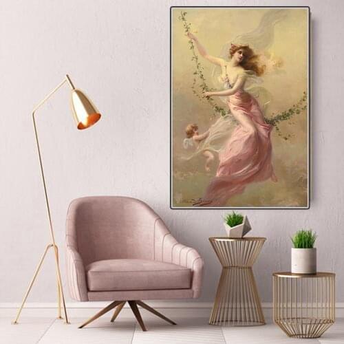 Citon Edouard Bisson《The Swing》Canvas Oil Painting Famous Artwork Poster Picture Modern Wall Decor Home Living room Decoration