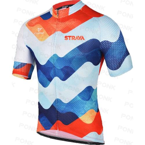 STRAVA Cycling Jersey MTB Jersey 2021 Bicycle Team Cycling Shirts Males' Short Sleeve Bike Wear Summer Premium Bicycle Clothing