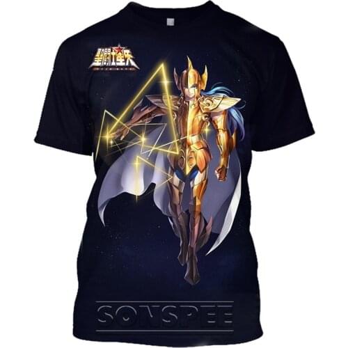 Saint Seiya Anime T Shirt For Men Camisetas Manga Tops Clothes Ropa Hombre Streetwear Tee Camisa Masculina Verano Koszulki