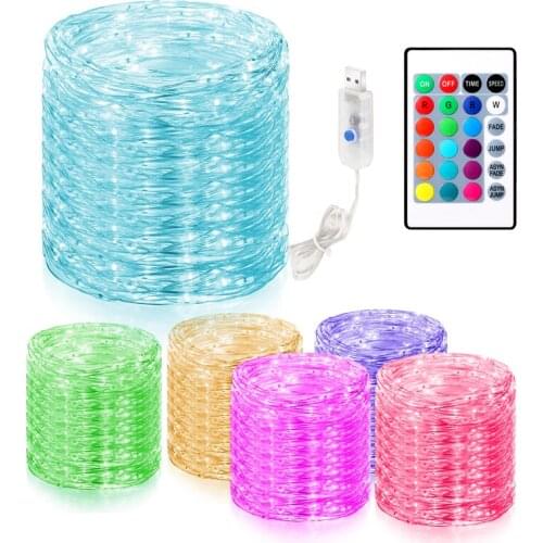 Fairy Lights Battery Operated 100LED String Lights Remote Control Timer Twinkle String Lights 8 Modes 16.4 Feet Firefly Lights