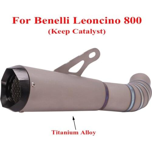 Titanium Alloy Motorcycle Exhaust Muffler Escape Tip Silencer Connect Link Tube for Benelli Leoncino 800