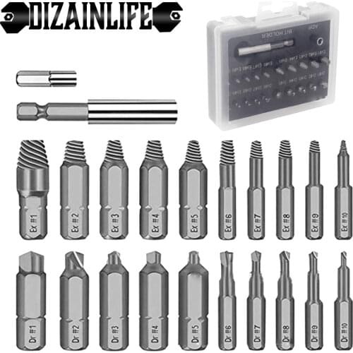 Damaged Screw Extractor Remover Drill Bit Set Disassemble Screws Bolt Stud Slip Teeth Demolish Stripped Broken Remover Tools