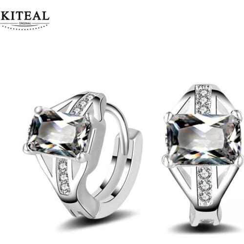 KITEAL Hot Selling Girl earrings Zircon rectangular earrings 12mm*6mm square zircon orecchini charm