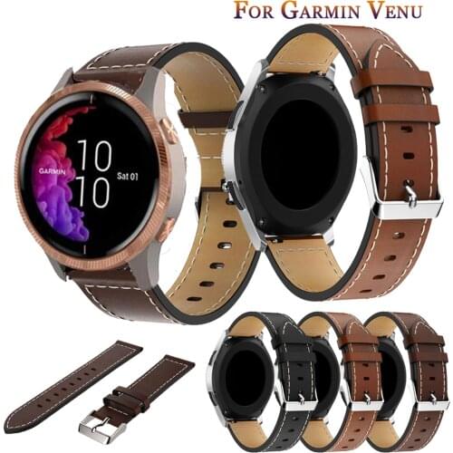 Leather Watchband Strap for Garmin Venu/GarminMove 3 Luxe Style/Vivoactive 3 Band Smart Watch Bracelet Sport Wristband Correa