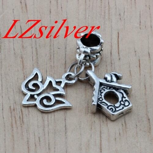 Hot ! 5pcs Zinc Alloy bird & Poultry house Charm Dangle for European Bead Bracelet DIY Jewelry B-42