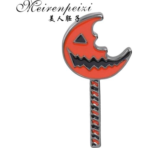 Meirenpeizi pins Metal Brooch Moon Pins Button Pins Badges Brooches for women Lapel pin Halloween Jewelry