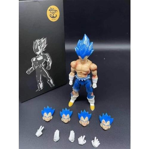 Dragon Ball Kong Model DBZ SSJ SHF Battle Super Saiya God Blue Vegeta Goku Pvc Model Toy Anime Figure Toys for Kids