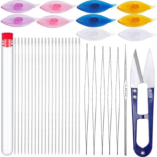 Imazy 12 Pcs Practical Tatting Shuttle Kit And Beaded Needle Threading Sewing Needles Sewing Accessories