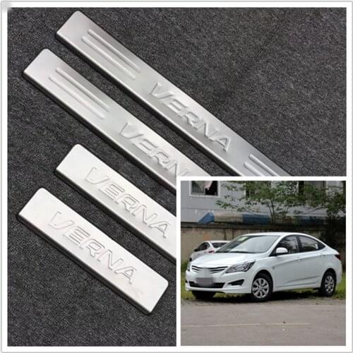 Stainless steel door sill strip for HYUNDAI VERNA 2010 11-16 Exterior car-styling welcome pedal Scuff Plate cover Threshold Trim