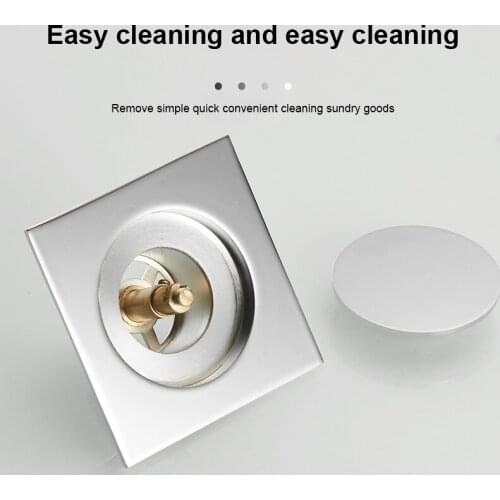 Bathroom Floor Invisible Pop Up Drain Brass Shower Waste Deodorise Square Plug Drain Strainers