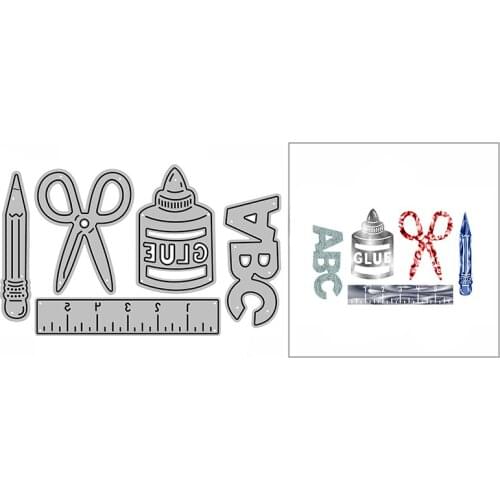 New Glue Ruler Pencil Art Tools Craft Embossing 2021 Metal Cutting Dies for DIY Decor Scrapbooking Album Card Making No Stamps