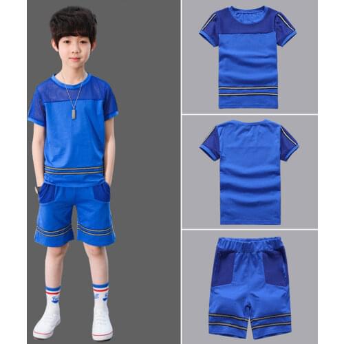 Boy Clothes Summer Children Clothing Sets Fashion For 2 Colors Kids Clothes Set T-shirt+Sport Shorts Suits 4 6 8 10 12 Years