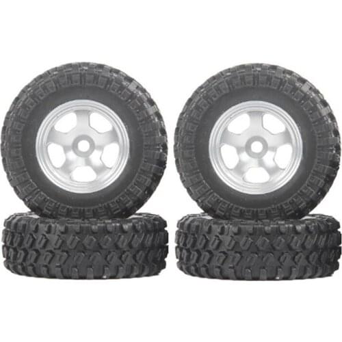 For Axial SCX24 1/24 RC Crawler Car 4PCS 1.0 Metal Beadlock Wheel Rims Tires Tyre Set Upgrade Parts Accessories