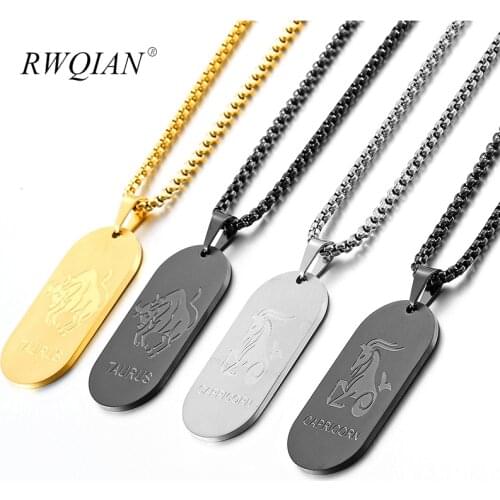 Custom Photo Name Necklace Constellation Series Personalize 18K Gold Stainless Steel Pendant Necklaces for Men Hip Hop Jewelry