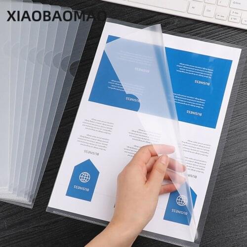 10Pcs A4 Transparent L Folder Document Pocket File Sheets Protectors Paper Keeper Office Business Use File Pouch